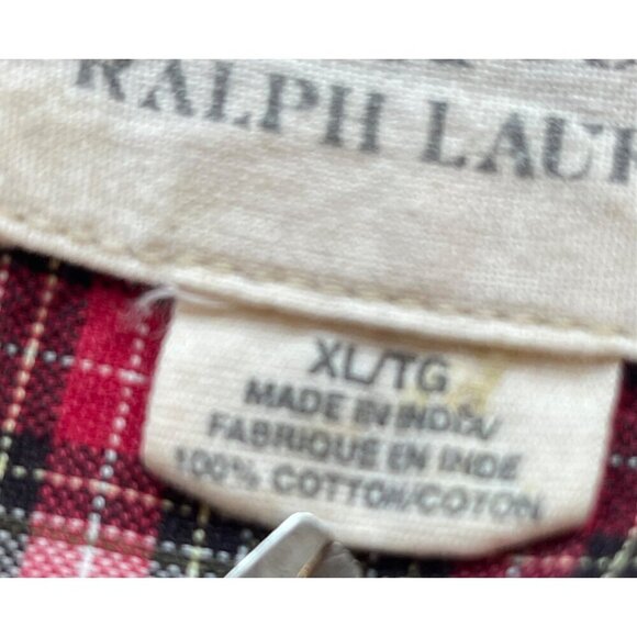 Denim & Supply  by Ralph Lauren  mens red plaid shirt XL  48 chest - Picture 6 of 6